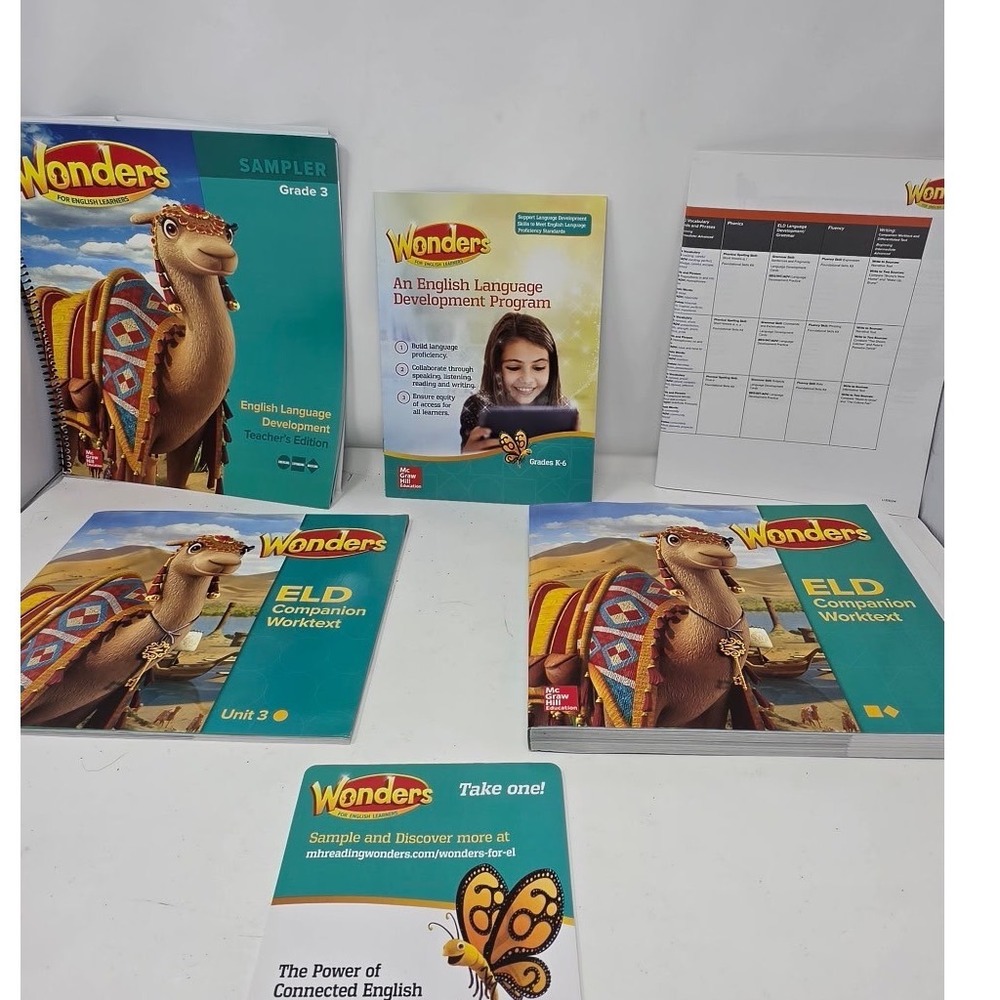 McGraw Hill Wonders ELD Grade 3 Teacher Sampler Worktext Set‎ Teal  EL ESL